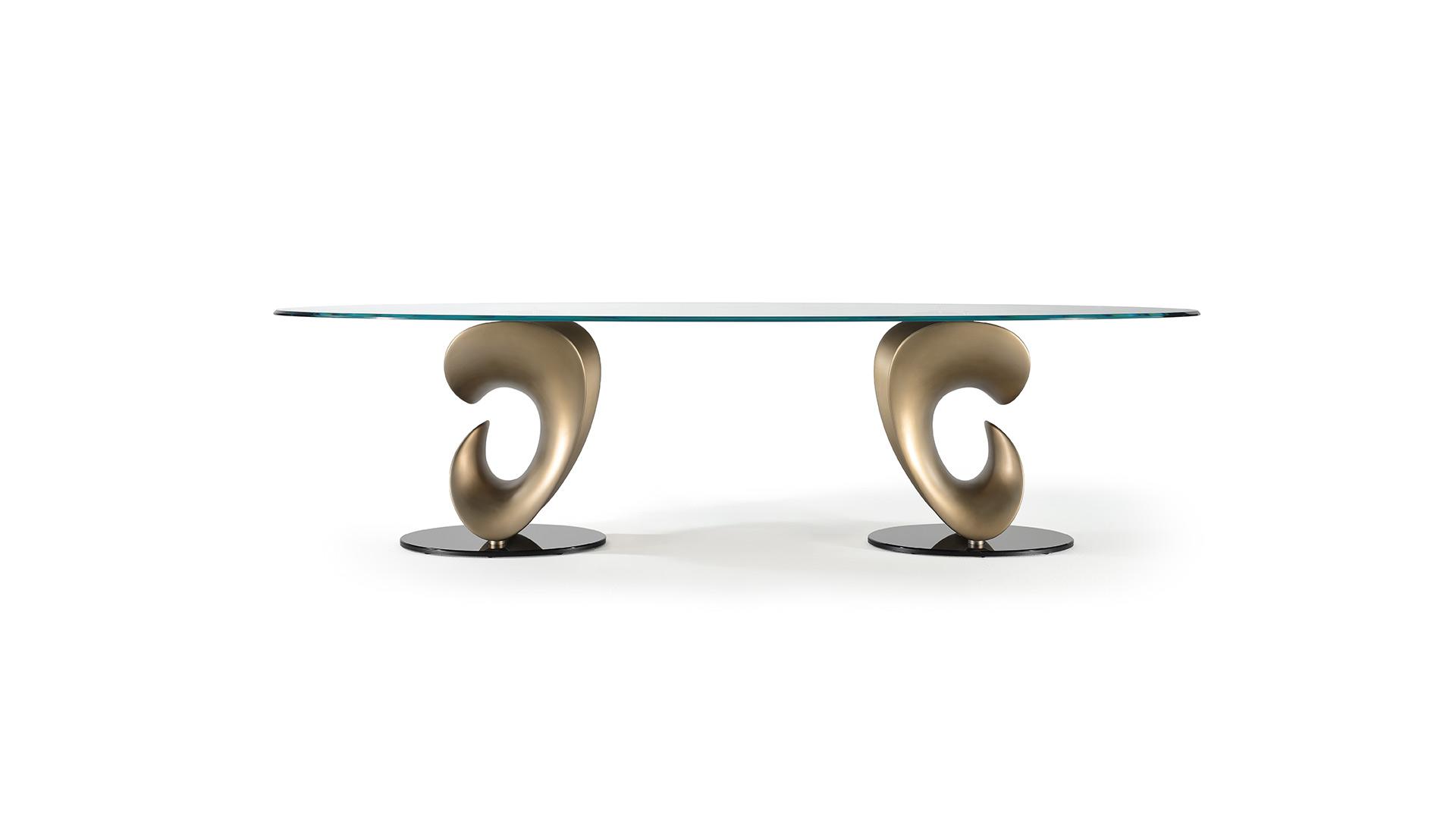 PARENTESIS Oval glass dining table