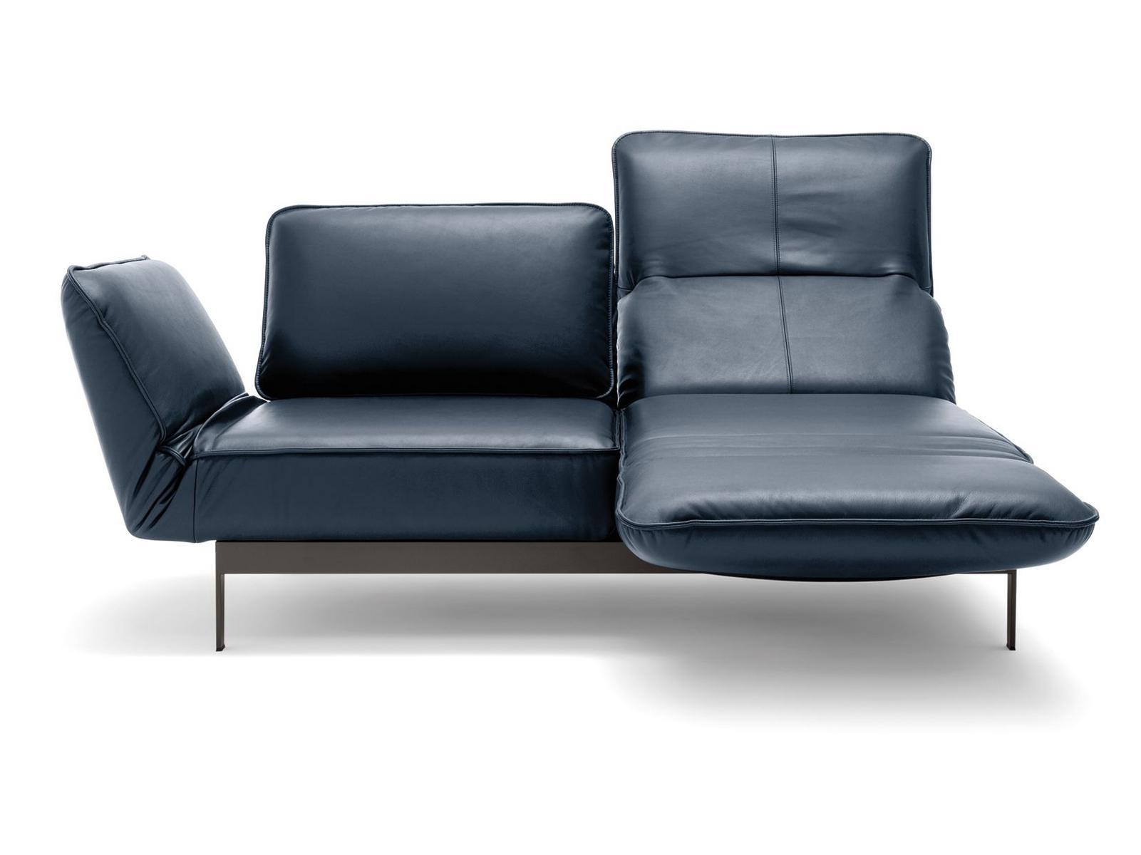 386 MERA Leather sofa with chaise longue