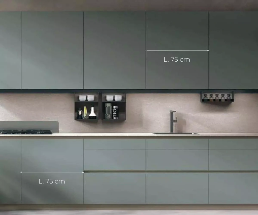 75 cm width for base, wall and tall units 75 cm width for base, wall and tall units